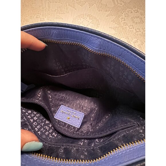 Kate Spade New York Blue Pebbled Leather Zipper Crossbody Purse Bag - Picture 7 of 10
